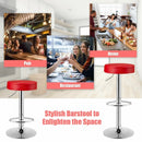 Set of 2 Adjustable Swivel Round Bar Stool  Pub Chair-Red