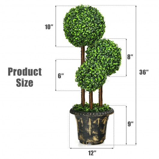 Multiball Tree 36'' Artificial Topiary Triple Ball Tree for Indoor and Outdoor