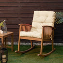 22" x 44" Tufted Outdoor Patio Chair Seating Pad-Beige