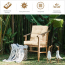 22" x 44" Tufted Outdoor Patio Chair Seating Pad-Beige