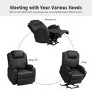 Electric Lift Power Recliner Heated Vibration Massage Chair-Black