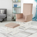 Baby Nursery Relax Rocker Rocking Chair Glider & Ottoman Set-Pink