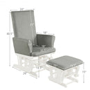 Baby Nursery Relax Rocker Rocking Chair Glider & Ottoman Set-Gray