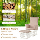 Wooden Baby Nursery Glider and Ottoman Cushion Set-Pink
