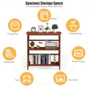 3-Tier Bookshelf Wooden Open Storage Bookcase for Home Office-Natural