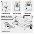 Aluminum Medical Transport Commode Wheelchair Shower Chair -White