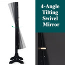 Lockable Mirrored Jewelry Cabinet Armoire Storage Organizer Box-Black