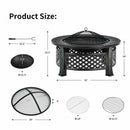 Outdoor Fireplace with BBQ Grill and High-temp Resistance Finish
