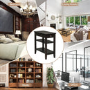 3-Tier Side End Table with Drawer Double Shelf-Brown