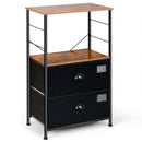 2-Drawer Storage Shelf for Bedroom  Closet  Entryway-Black
