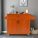 Rolling Kitchen Island Cart with Towel and Spice Rack-Cherry