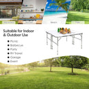 2 Pieces Folding Utility Table with Carrying Handle-White