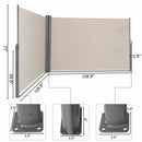 237" x 71" Patio Retractable Double Folding Side Awning Screen Divider