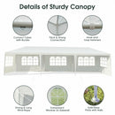 10 x 30 Feet Gazebo Canopy with 5 Removable Sidewalls for Outdoor Party Wedding