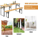 3 Pieches Folding Wooden Picnic Table Bench Set