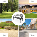 50" Patio Park Steel Frame Cast Iron Backrest Bench Porch Chair
