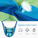 4 Color Deluxe Hammock Rope Chair Porch Yard Tree Hanging Air Swing Outdoor-Blue and Green