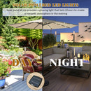 10' Solar LED Lighted Patio Market Umbrella Shade Tilt Adjustment Crank-Beige