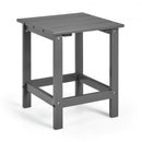 15" Patio Square Wooden Slat End Side Coffee Table for Garden-Gray