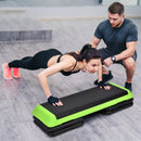 43" Height Adjustable Fitness Aerobic Step with Risers-Green