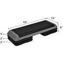 43" Height Adjustable Fitness Aerobic Step with Risers-Gray