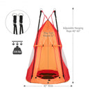 2-in-1 40 Inch Kids Hanging Chair Detachable Swing Tent Set-Orange