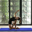 6 x 2 Feet Folding Exercise Aerobics Stretch Yoga Mat with Handle-Blue