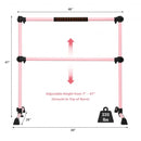4 Ft Portable Freestanding Stable Construction Pilates Ballet Barre with Double Dance Bar-Pink
