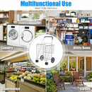 Folding Shopping Cart for Laundry with Swiveling Wheels & Dual Storage Baskets-Sliver