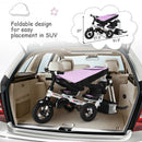 Twins Kids Baby Tricycle With Safety Double Rotatable Seat-Pink